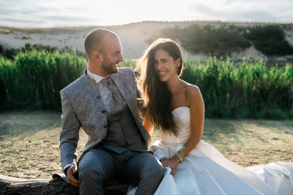 séance photo mariage après jour J courant d'Huchet paysage naturel Landes