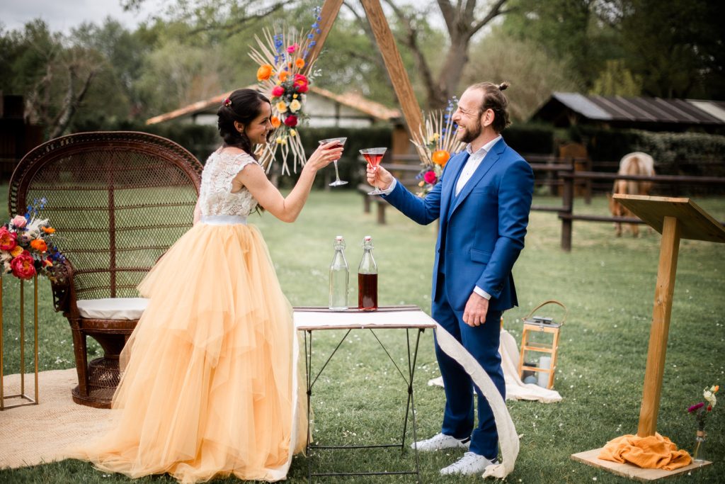 rituel du cocktail lors de la cérémonie laïque