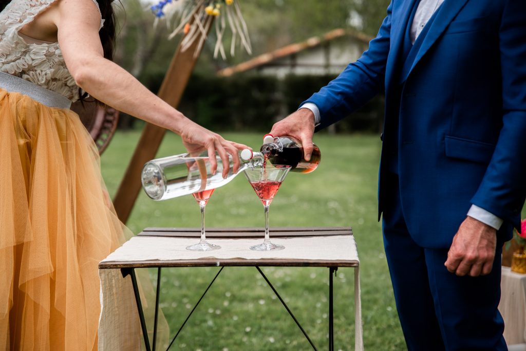 rituel du cocktail lors de la cérémonie laïque