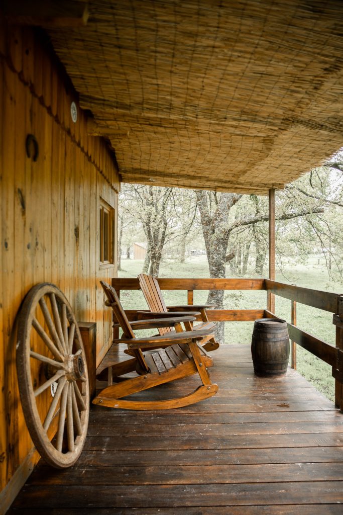 terrasse cabane bois ambiance western lieu mariage Landes