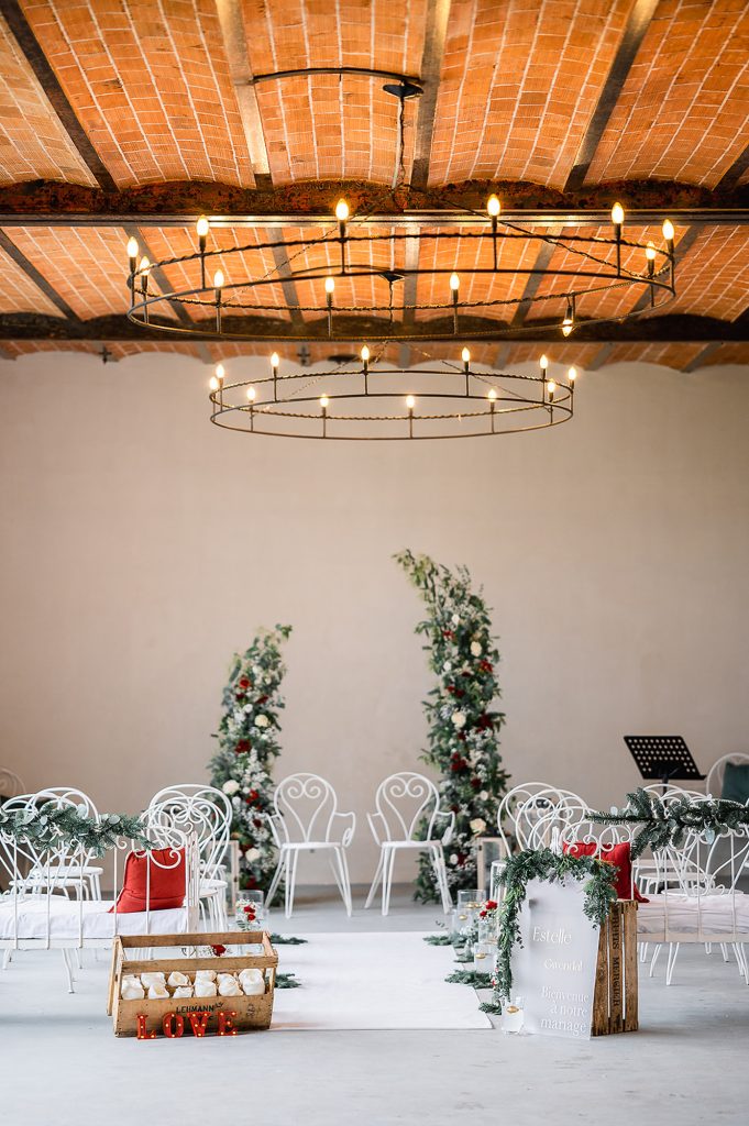 cérémonie laïque hiver décoration élégante orangerie mariage Lande