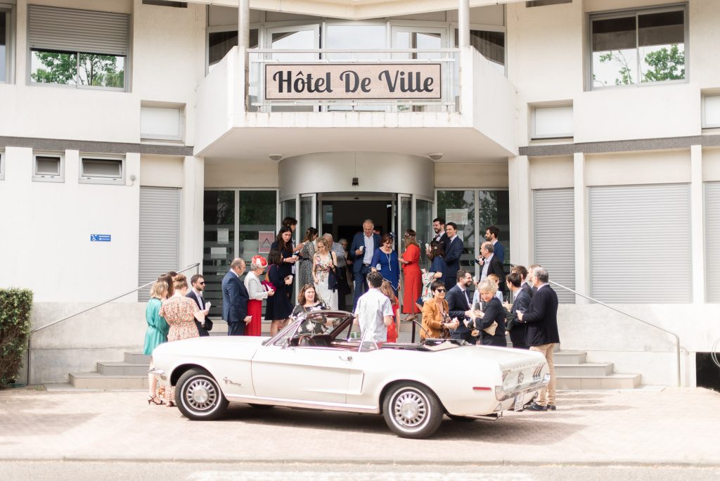 photographe mariage Mimizan invités sortie mairie