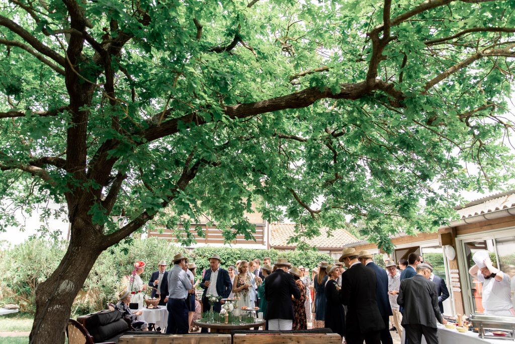 photographe mariage Mimizan cocktail invités jardin réception