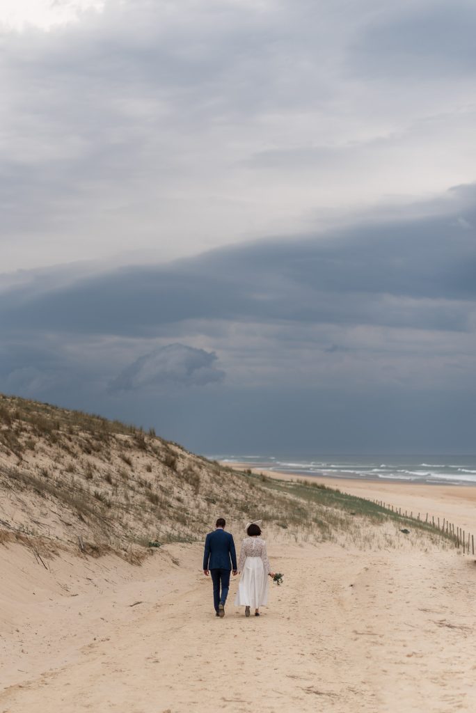 photographe mariage Mimizan couple plage océan Landes