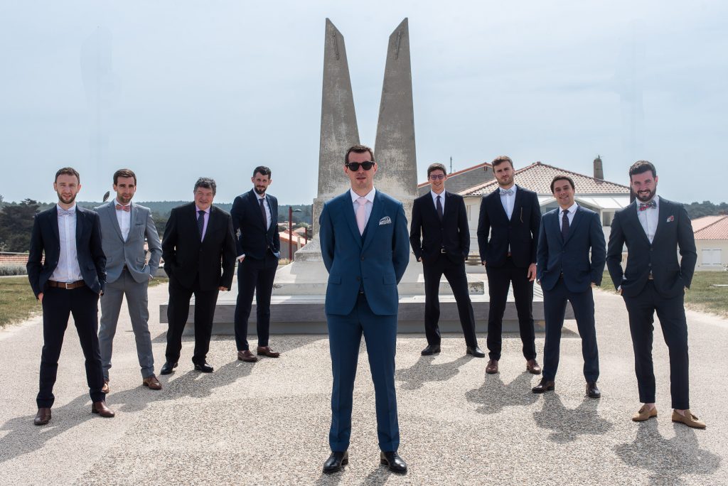 photographe mariage Mimizan groupe marié et témoins