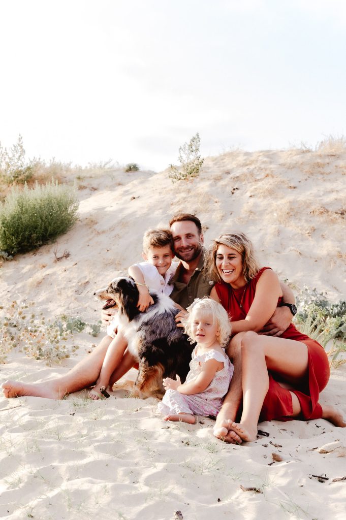 photo de famille à contis plage