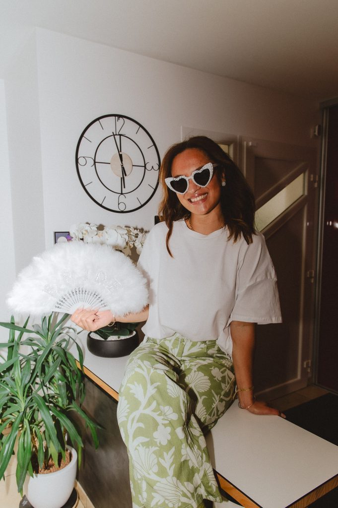 EVJF Landes portrait de la mariée au flash