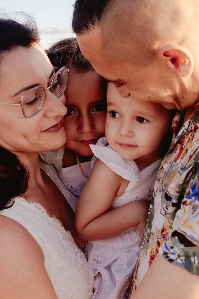 photographe famille Landes séance photo plage coucher de soleil