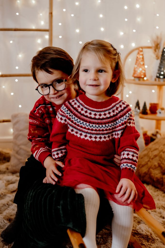 Séance photo de famille sur le thème de Noël près de Biscarrosse